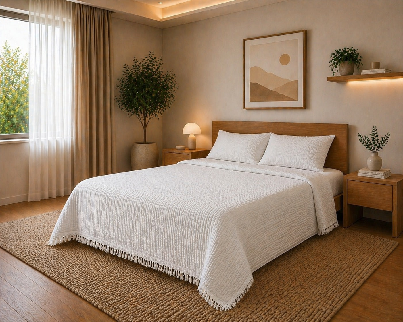 Sabia Daily %100 Pamuk Müslin Pike 4 Kat Battal Boy Pike & Yatak Örtüsü 230x250 cm - Düz Ekru