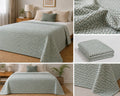 Sabia Daily 170x220 cm Tek Kişilik Yazlık Pike Pamuk Polyester Karışımlı Hafif Yatak Örtüsü Pike - Yeşil